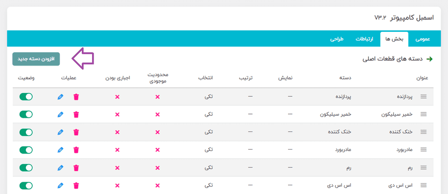 افزودن دسته جدید